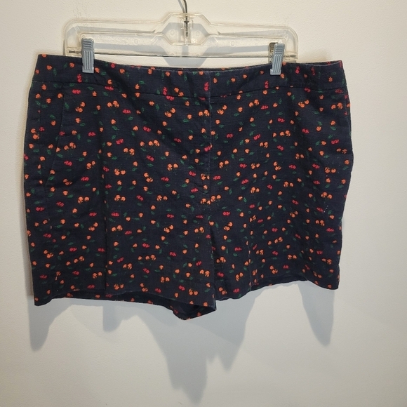 1901 size 16 navy with fruit print cotton shorts - Picture 1 of 5